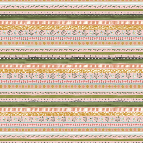 Cottage Charm Garden Stripe Peach CH24759 Quilting Fabric