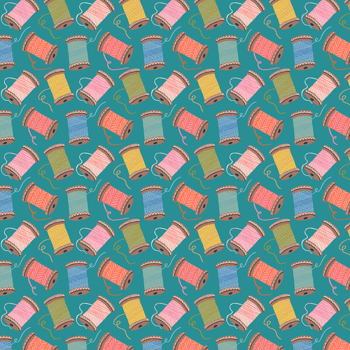 Country Sewing Club D1034 Bobbins  Quilting Fabric