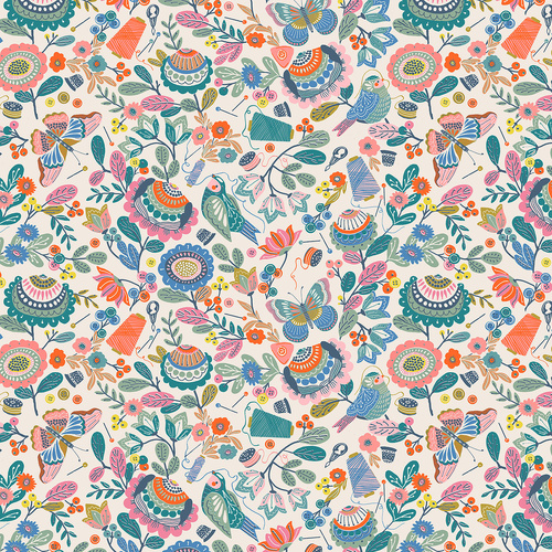 Country Sewing Club D1035 Finch & Flora Quilting Fabric