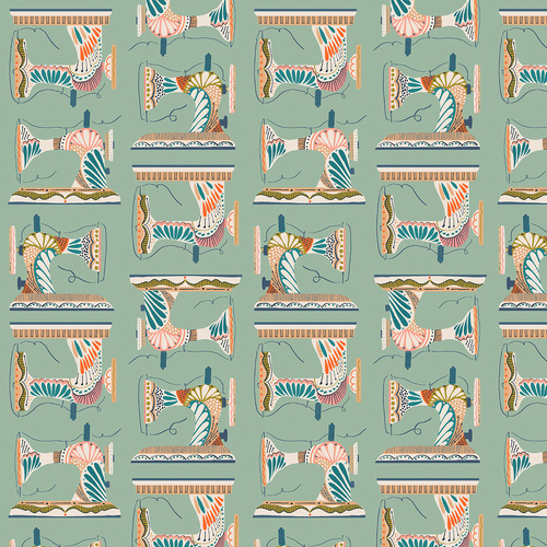 Country Sewing Club D1036 Sewing Machine Sage Quilting Fabric