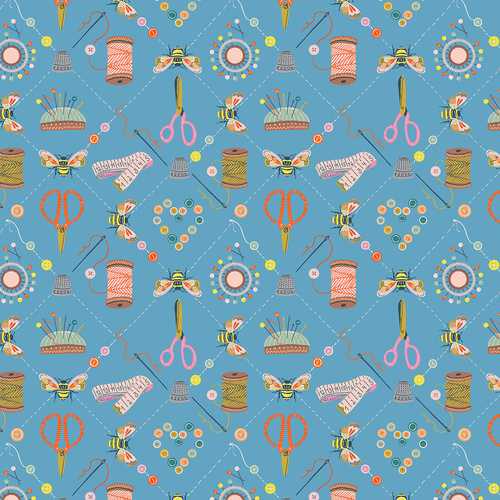 Country Sewing Club D1037 Bee Stitch Quilting Fabric 