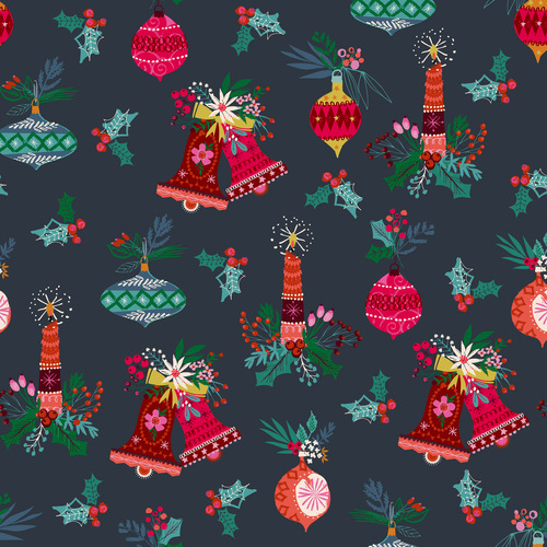 Candy Cane D2502 Bells & Candles Quilting Fabric 
