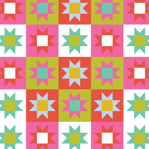 Deck the Halls DV6922 Patchwork Stars Quilting Fabric 