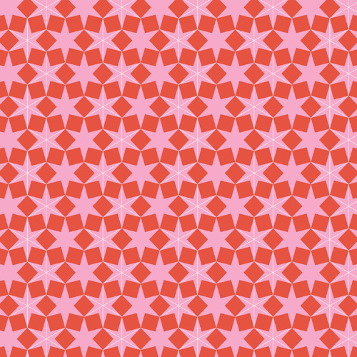 Deck the Halls DV6923 Geo Pink & Red Stars Quilting Fabric 