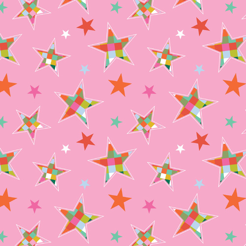 Deck the Halls DV6926 Tossed Pink Stars Quilting Fabric 