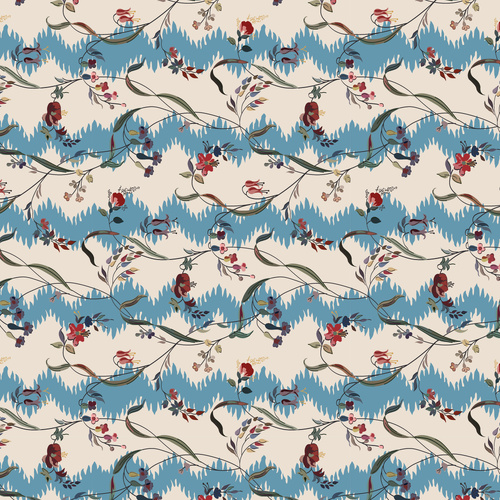 Heritage Garden Meadow Lane Blue DV7500 Quilting Fabric