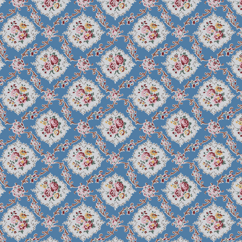 Heritage Garden Garden Walk Blue DV7504 Quilting Fabric
