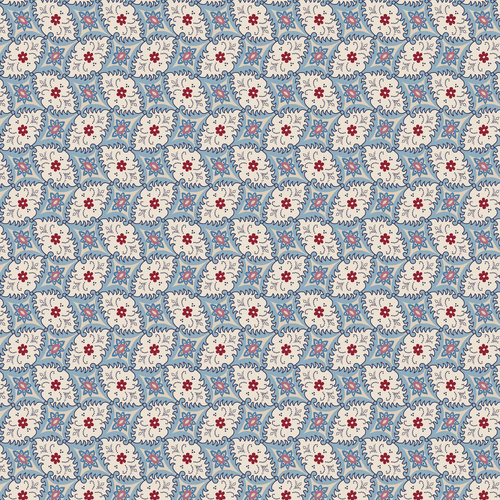 Heritage Garden Lantern Fern Blue DV7508 Quilting Fabric