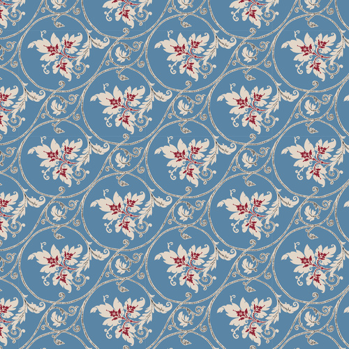 Heritage Garden Cedar Hollow Blue DV7512 Quilting Fabric