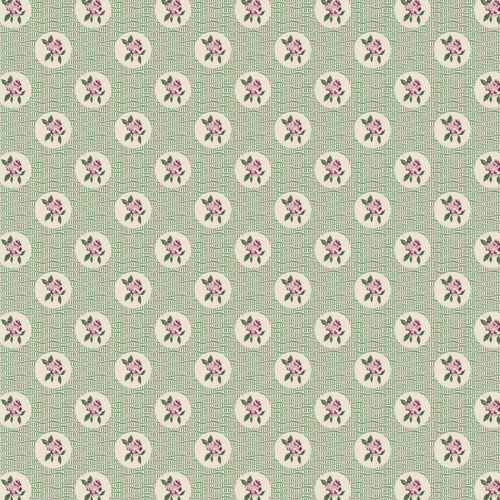 Heritage Garden Cobblestone Flowers Green DV7514 Quilting Fabric