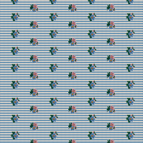 Heritage Garden Summer Path Blue DV7517 Quilting Fabric