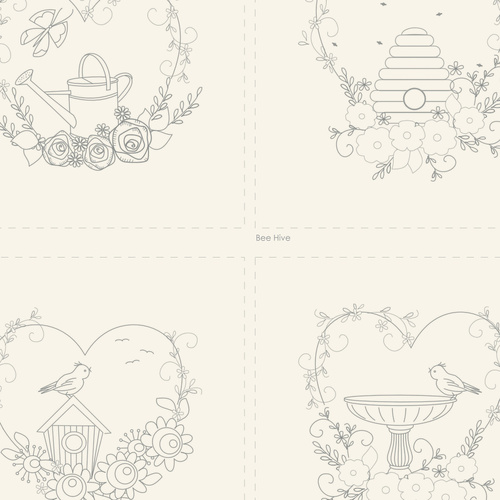 Stitchery Garden Trinkets DV7896 Linen Stitchery Panel