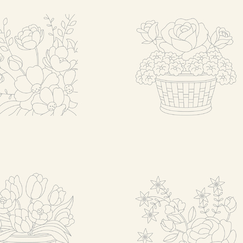 Stitchery Floral DV8011 Linen Stitchery Panel
