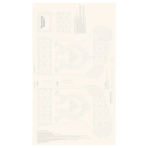 Sashiko Stocking Natural DVC1000 31½" x 54" (80cm x 137cm) Christmas Fabric Panel
