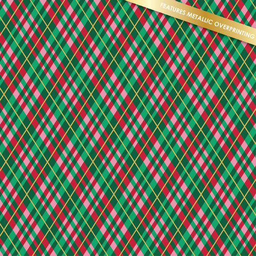 Holly Jolly Dark Plaid Metallic Christmas Multi DVC1235 Quilting Fabric