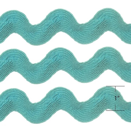 Ric Rac 1" Turquoise (Approx. 25mm) - Sold per metre
