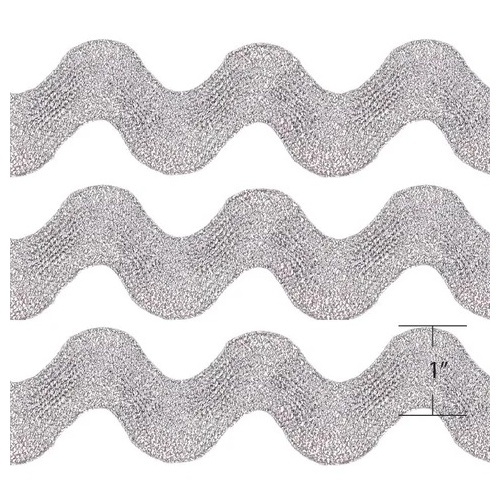 Ric Rac 1" Silver (Approx. 25mm) - Sold per metre DVRR.010