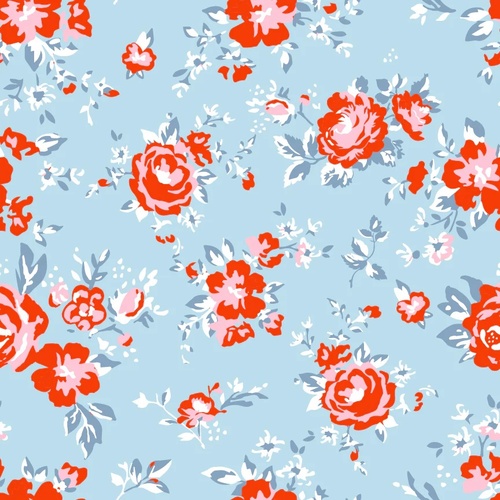 Elise Prize Rose Sky Blue EE25502 Quilting Fabric 