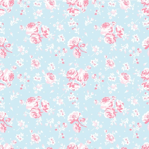Elise Vintage Rose Sky Blue EE25504 Quilting Fabric 
