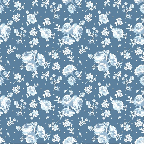 Elise Vintage Rose Denim EE25505 Quilting Fabric 