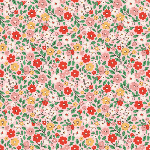 Farmhouse Fancy Country Flowers Pink FH25953 Quilting Fabric 