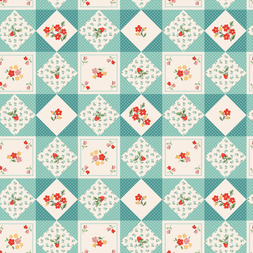 Farmhouse Fancy Farm Quilts Teal FH25963 Quilting Fabric 
