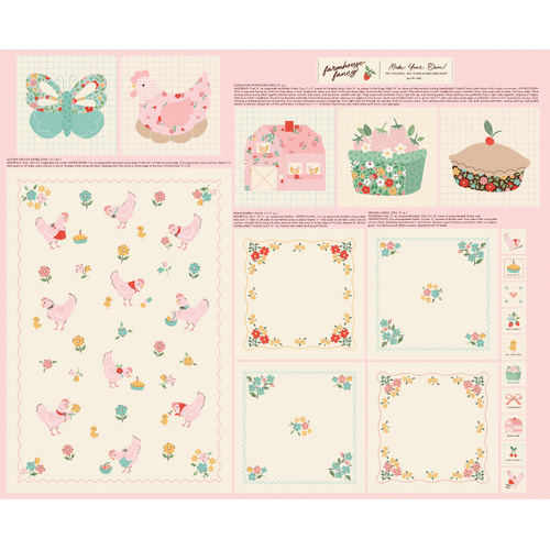 Farmhouse Fancy Tea Towel Project Panel FH25970 Quilting Panel 