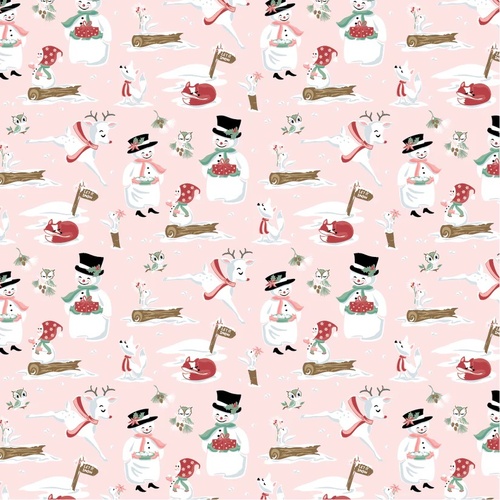 Frost & Flurry Mr & Mrs Flurry Pink FL25601 Quilting Fabric 