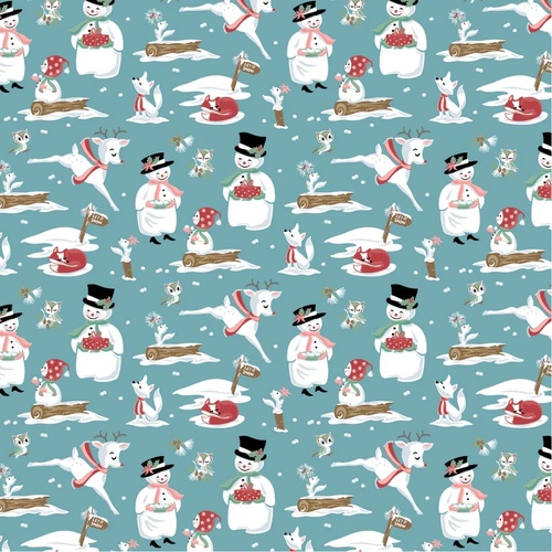 Frost & Flurry Mr & Mrs Flurry Blue FL25602 Quilting Fabric 