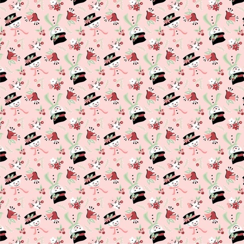 Frost & Flurry Snow Tossed Pink FL25613 Quilting Fabric 