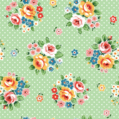 Flower Market Market Bouquet Green FM25401 Quilting Fabric 