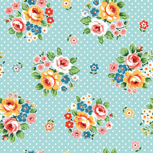 Flower Market Market Bouquet Blue FM25402 Quilting Fabric 