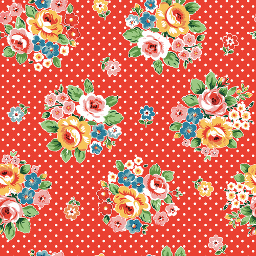 Flower Market Market Bouquet Red FM25403 Quilting Fabric 