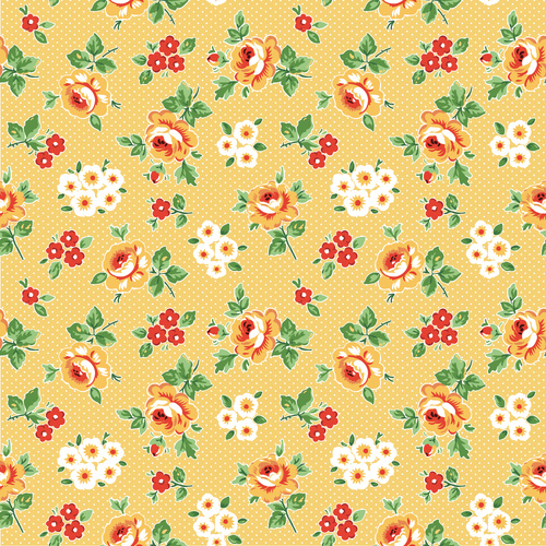 Flower Market Hand Picked Yellow FM25405 Quilting Fabric 