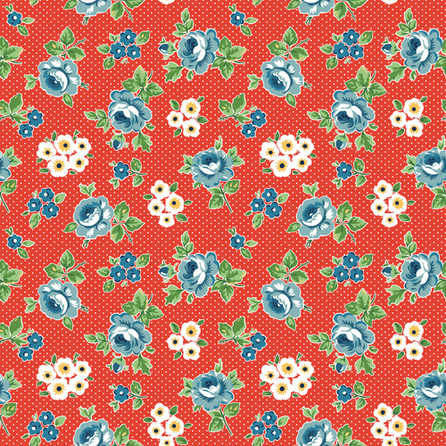 Flower Market  Hand Picked Red FM25406 Quilting Fabric 