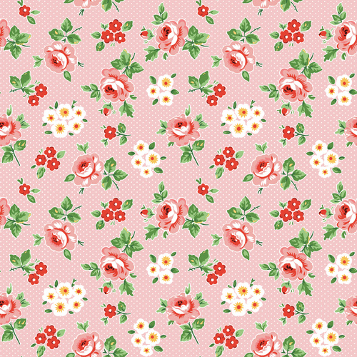 Flower Market  Hand Picked Pink FM25408 Quilting Fabric 