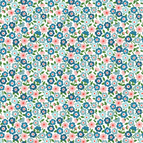 Flower Market Forget Me Nots Blue FM25410 Quilting Fabric 