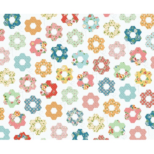 Flower Market Grandmothers Garden Quilt Panel Multi FM25423 (58cm x 110cm)