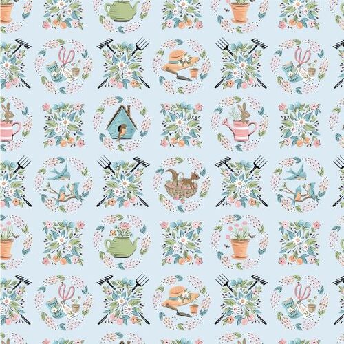 Garden PartySweet Wreaths Sky GP23302 Patchwork Fabric