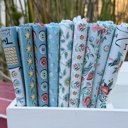 Granny's Sewing Room Blue 9 Piece Special Bundle 