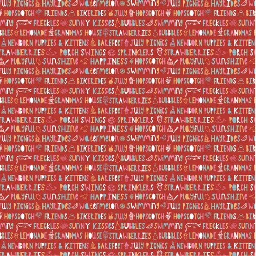 Hopscotch and Freckles Sunny Kisses Red  HF21910 Quilting Fabric
