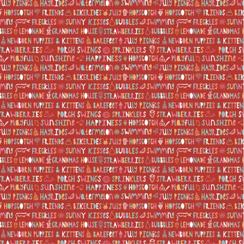Hopscotch and Freckles Sunny Kisses Red  HF21910 Quilting Fabric