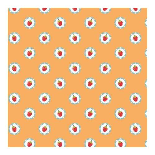 Hopscotch and Freckles Vintage Strawberries Yellow HF21912 Quilting Fabric