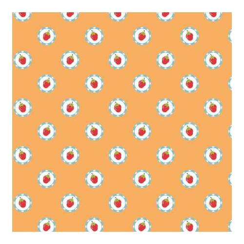 Hopscotch and Freckles Vintage Strawberries Yellow HF21912 Quilting Fabric