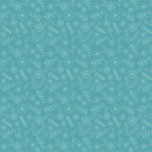 Hopscotch and Freckles Pickin Posies Teal HF21920 Quilting Fabric