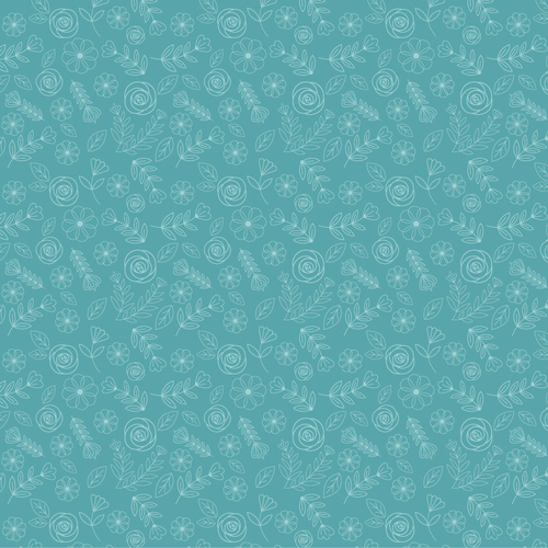 Hopscotch and Freckles Pickin Posies Teal HF21920 Quilting Fabric