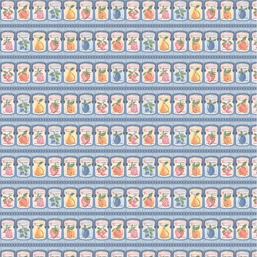 Homegrown Preserves Summer Canning Blue HG26804 Quilting Fabric