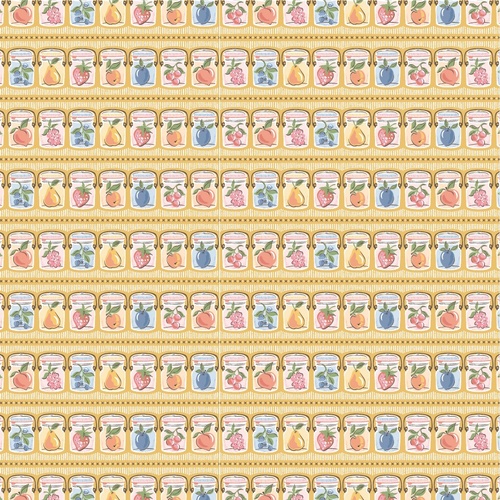 Homegrown Preserves Summer Canning Yellow HG26806 Quilting Fabric