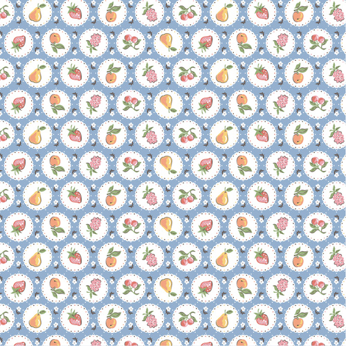 Homegrown Preserves Fruit Plate Blue HG26810 Quilting Fabric