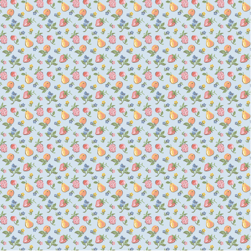 Homegrown Preserves U-Pick Fruit Blue HG26813 Quilting Fabric